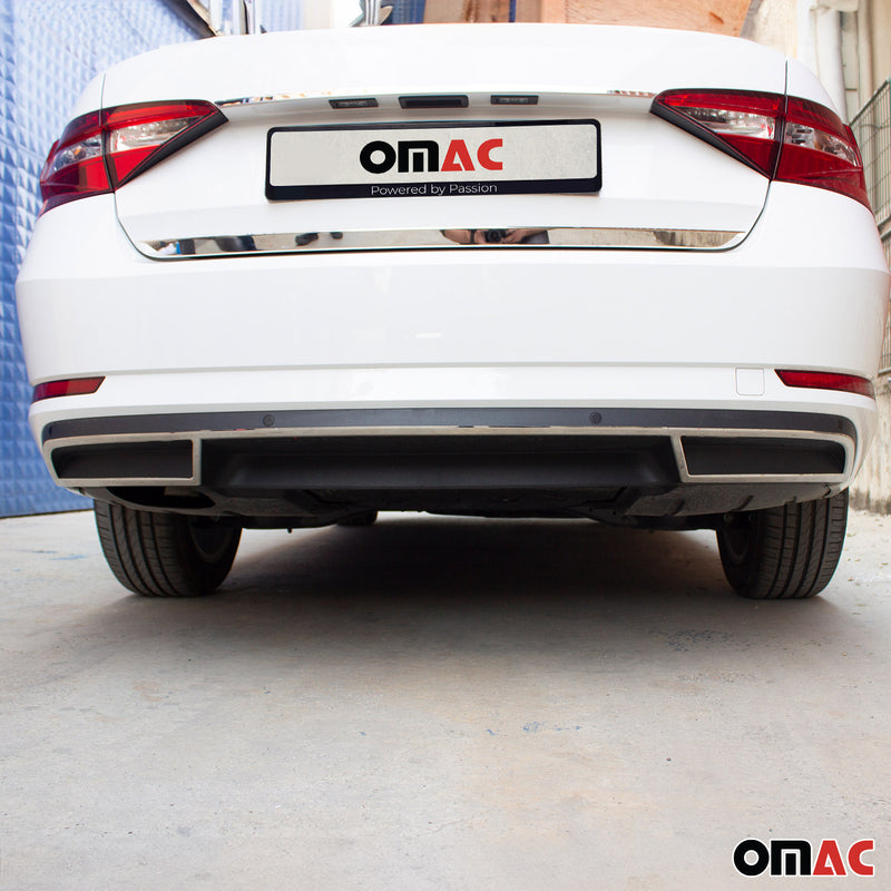 Auspuffblende Stoßstangen Zierblende für Skoda Superb 2015-2025 Edelstahl 3tlg