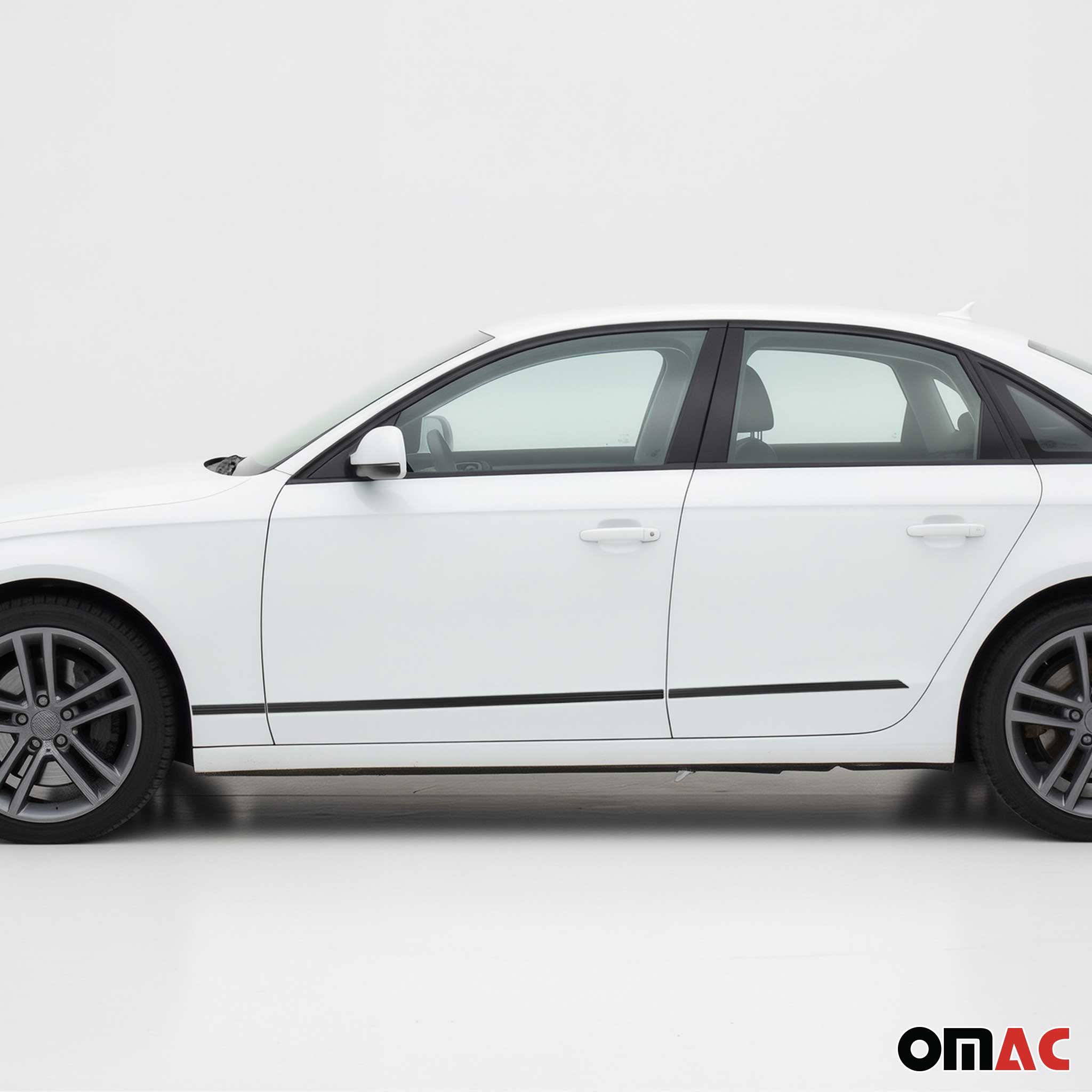 Seitentürleiste Türleisten Türschutzleiste für Audi A4 2007-2016 Alu Schwarz 6x