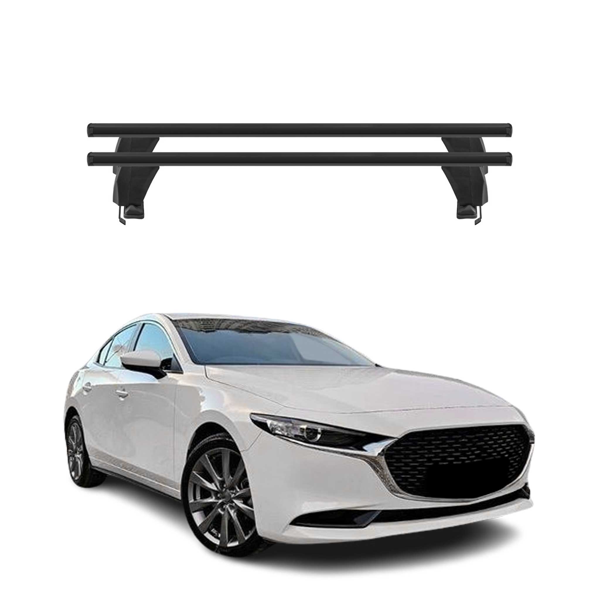 Menabo Dachträger Grundtäger für Mazda 3 BP Limo 2019-2026 50kg Alu Schwarz 2x