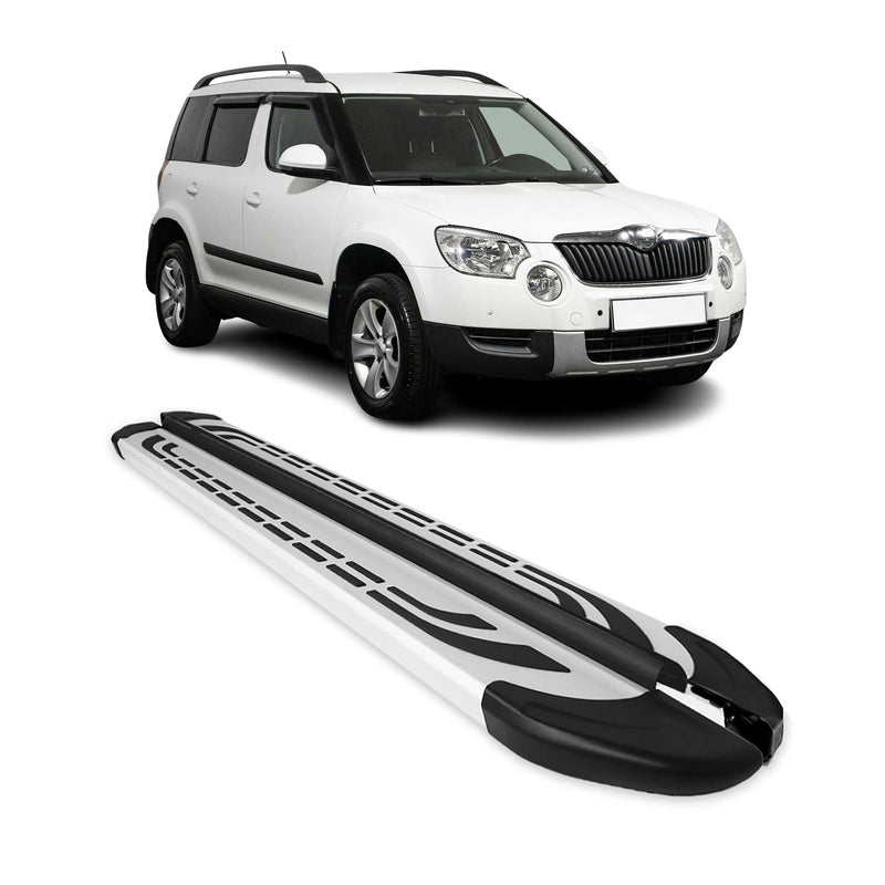 Trittbretter Seitenschweller Seitenbretter für Skoda Yeti 2009-2017 Alu Grau