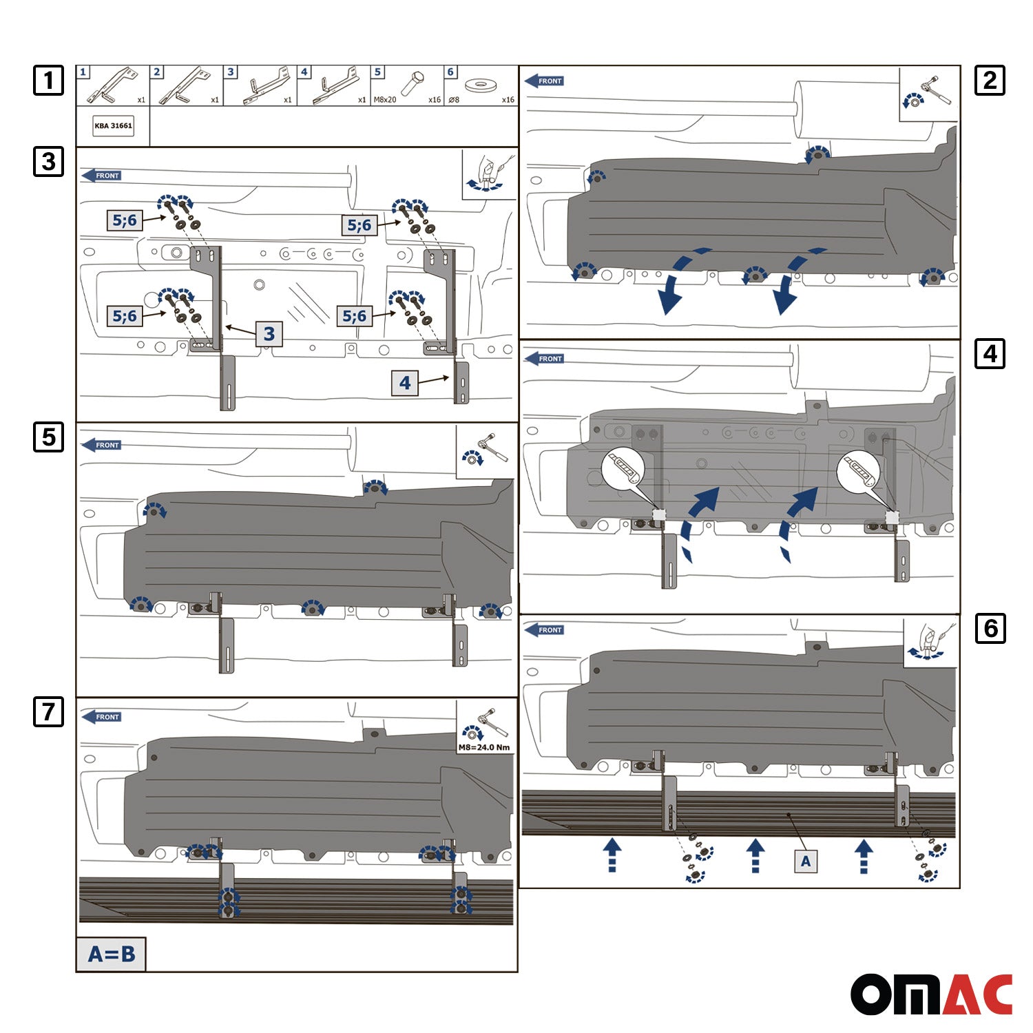 Trittbretter Seitenschweller für Honda CR-V 2007-2012 Alu Schwarz ABE