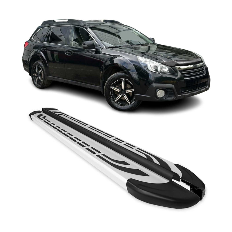 Trittbretter Seitenschweller Seitenbretter für Subaru Outback 2009-2025 Alu Grau