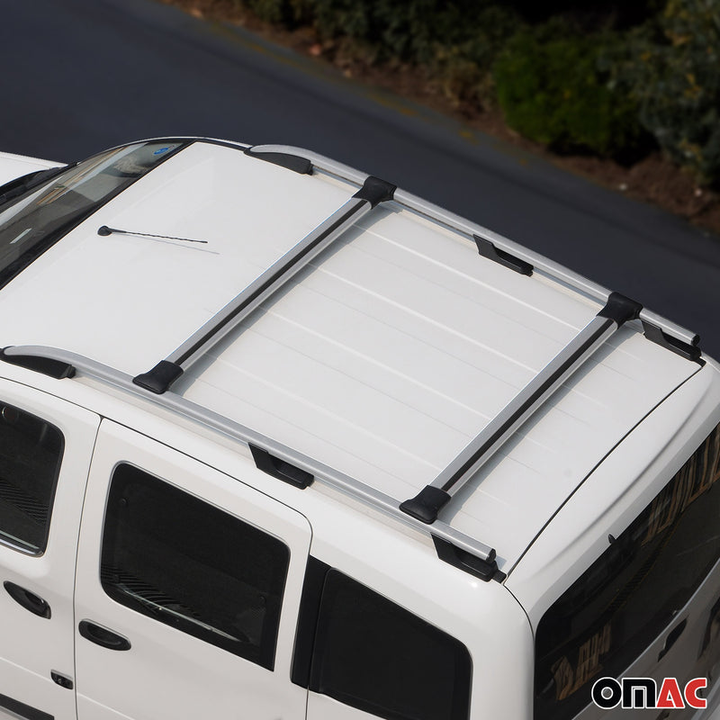 Roof rails + roof rack for Dacia Dokker 2012-2021 short wheelbase aluminum gray 4x