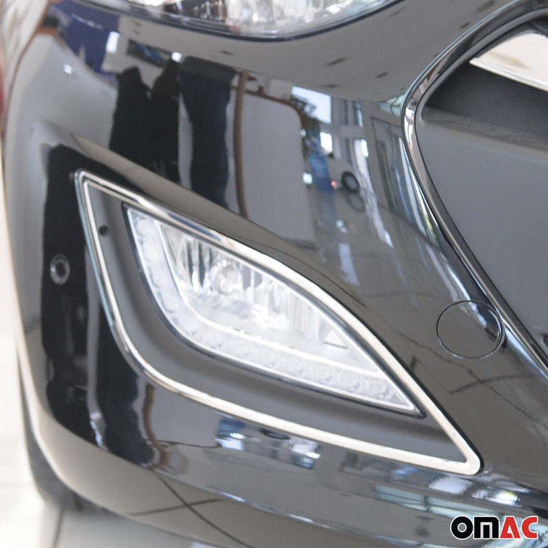 Nebelscheinwerfer Rahmen Umrandung für Hyundai i30 2012-2017 Edelstahl Silber 2x