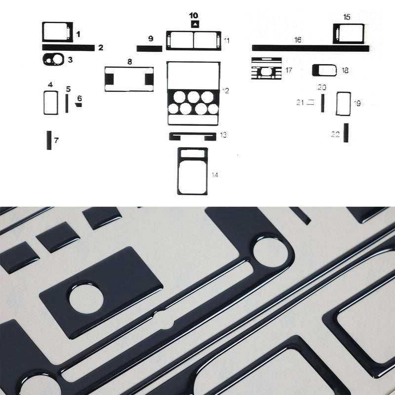 Innenraum Dekor Cockpit für Ford Connect 2007-2009 Piano Schwarz Optik 22tlg