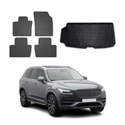 Fußmatten & Kofferraumwanne Set für Volvo XC90 2015-2026 Gummi TPE Schwarz 5x