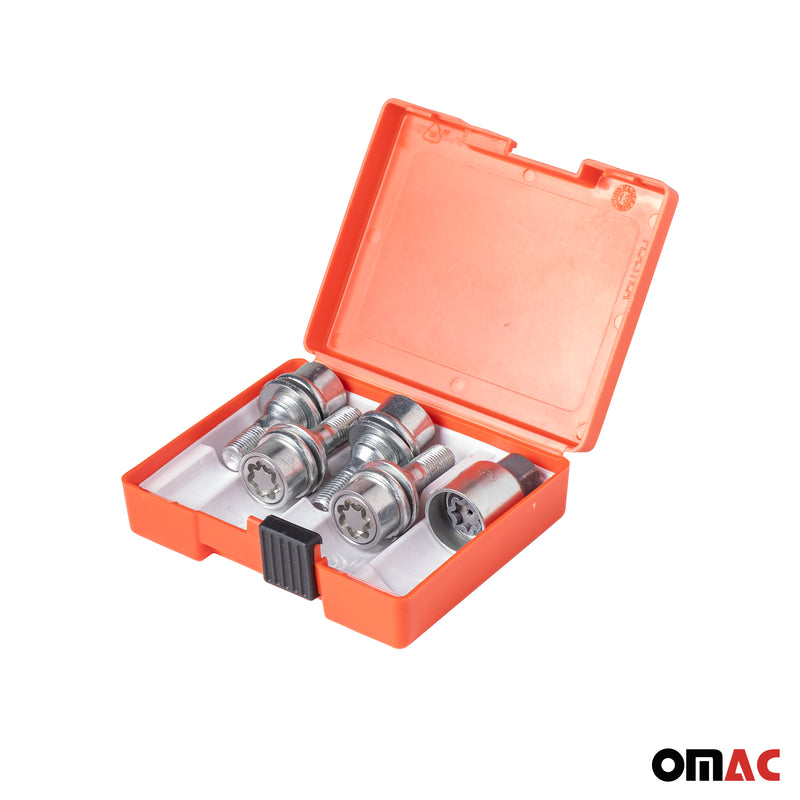 Radschloss Radschrauben Satz für Citroen C5 bis 2002 Silber 4tlg M12X1.25