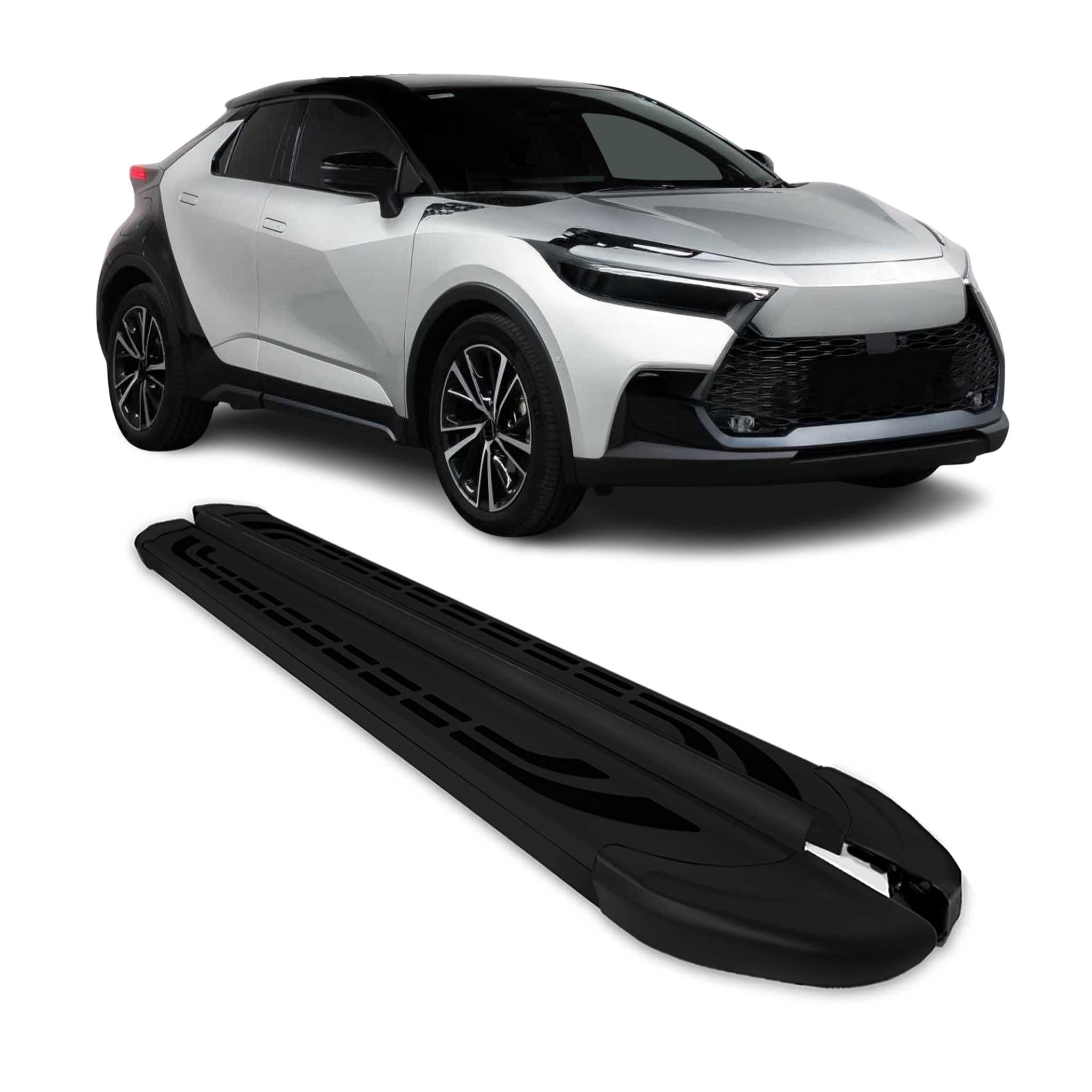 Trittbretter Seitenschweller für Nissan Qashqai J12 2021-26 Schwarz Aluminium 2x
