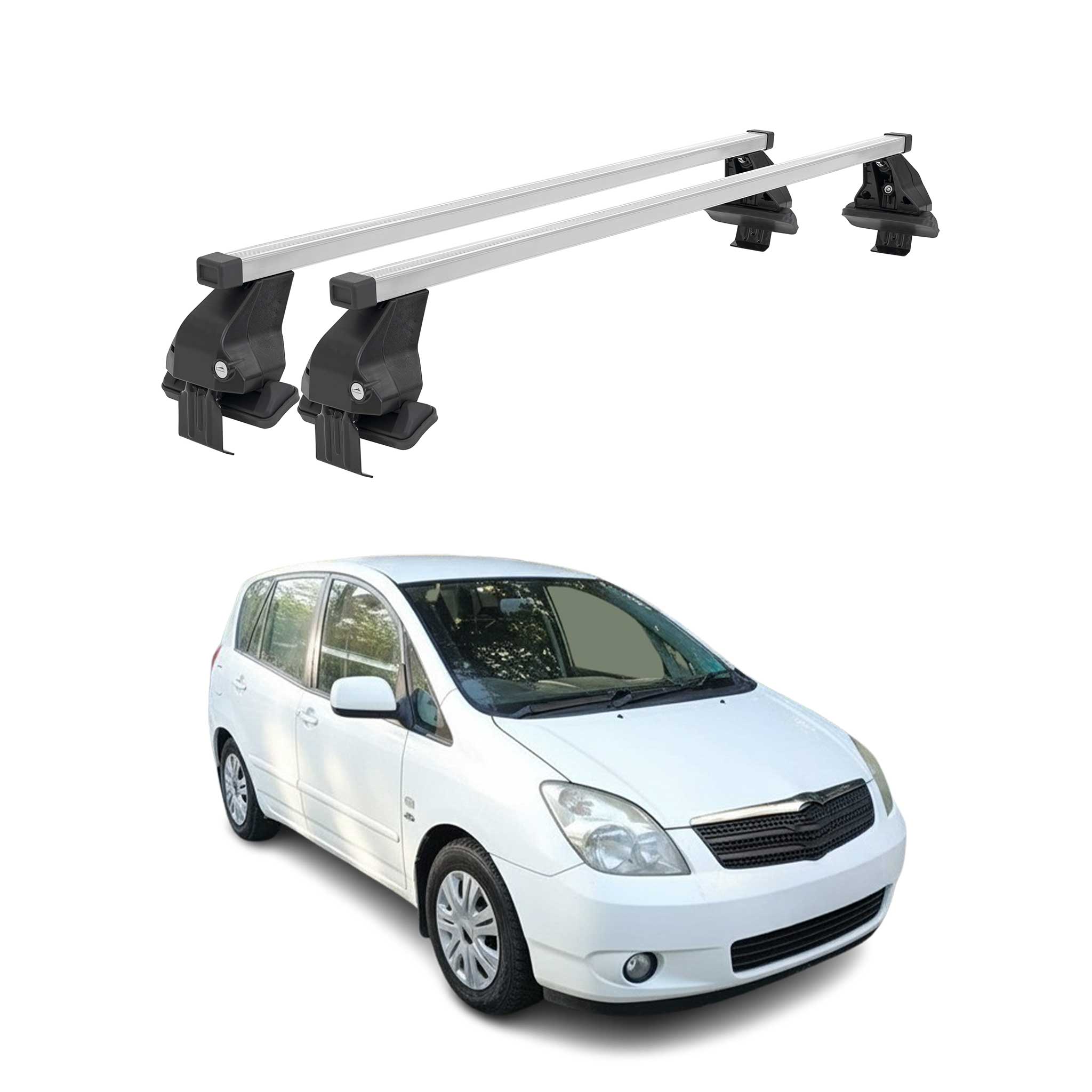 Menabo Dachträger Grundtäger für Toyota Corolla Verso 2001-2003 50kg Silber 2x