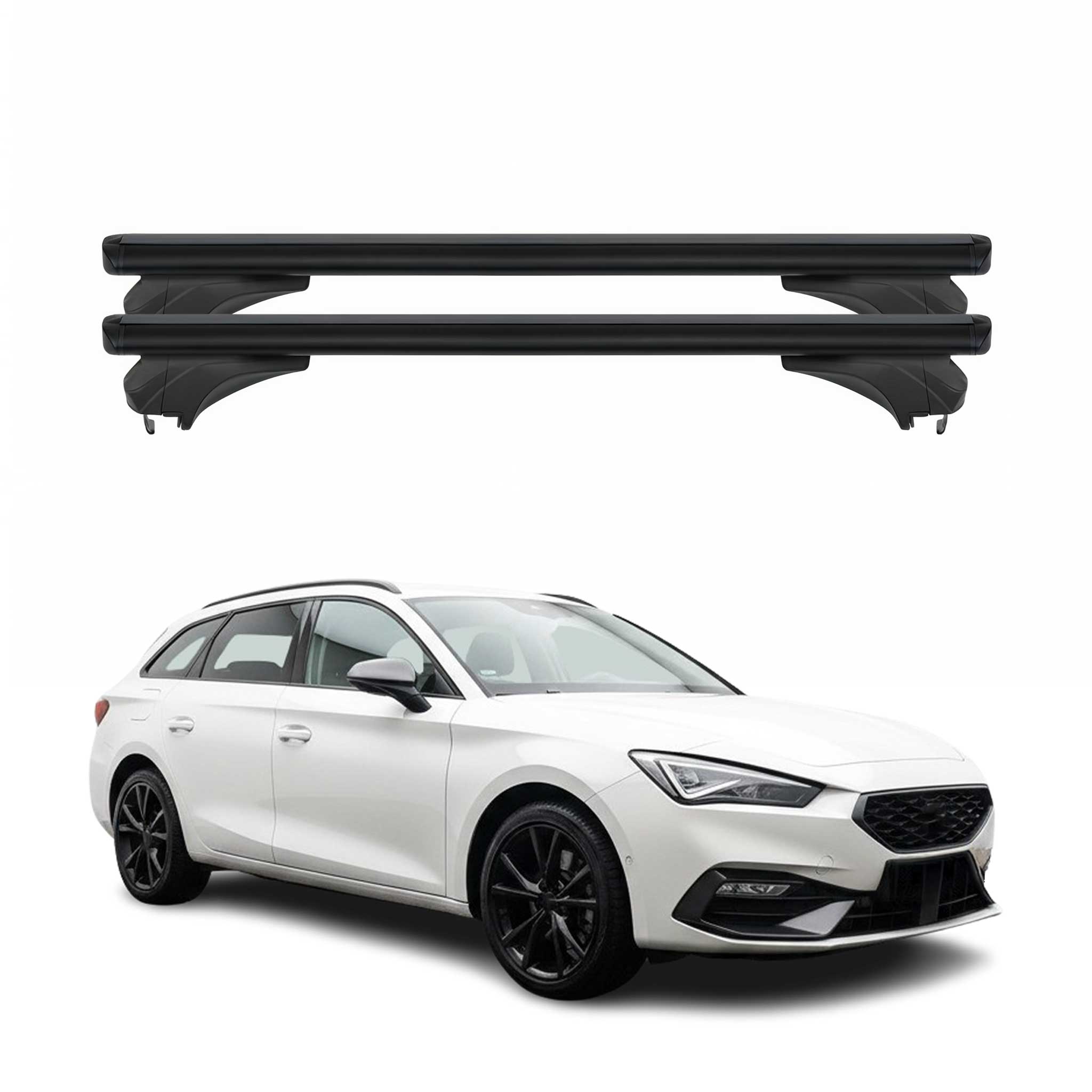 Menabo Dachträger für Seat Leon IV Sporturer 2020-2026 Aluminium Schwarz 2 tlg