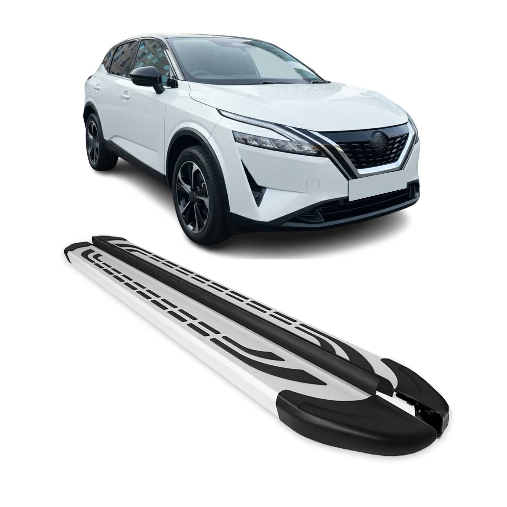 Trittbretter Seitenschweller Seitenbretter für Nissan Qashqai 2021-2026 Alu Grau