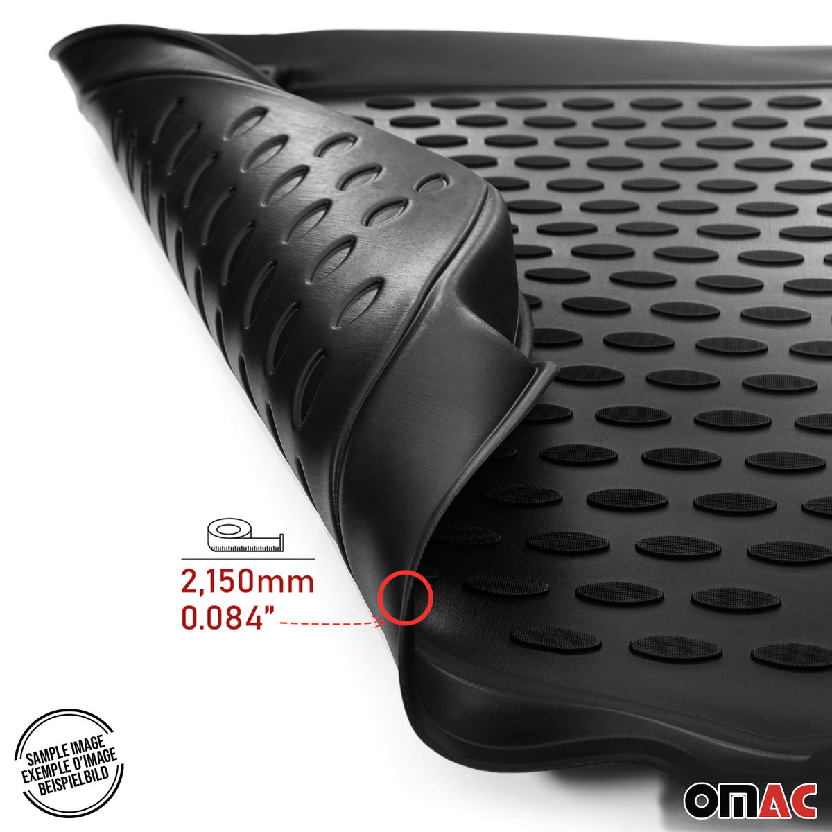 OMAC Gummimatten Fußmatten für Jeep Wrangler 2007-2017 TPE Automatten Schwarz 4x