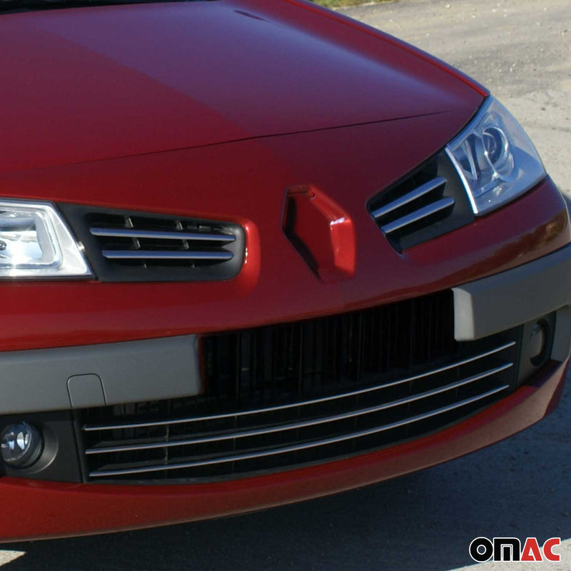 Kühlergrill Leisten Grillleisten für Renault Megane 2006-2010 Chrom Silber 4x