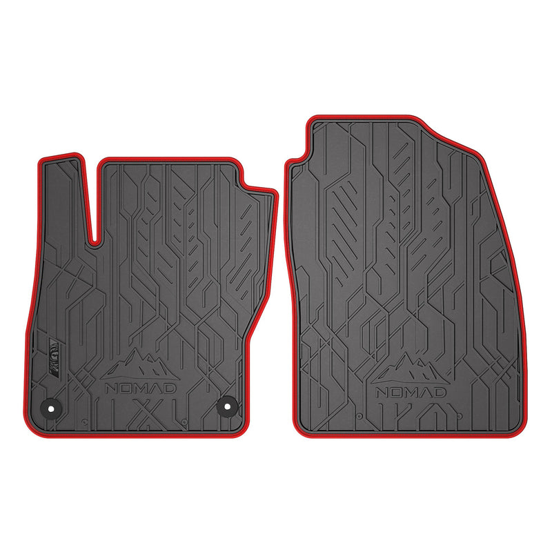 Fußmatten Gummimatten für Ford Focus mk2 2004-2011 1.Reihe Schwarz Rot 2 tlg