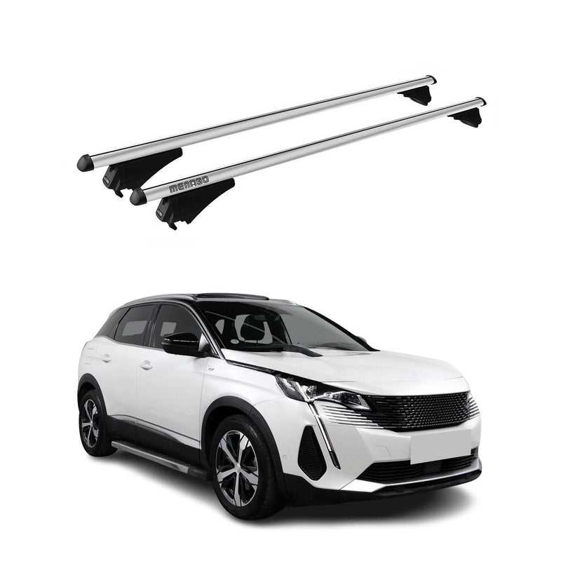 Menabo Dachträger Grundtäger für Peugeot 3008 2020-2023 FL 75kg Alu Silber 2 tlg