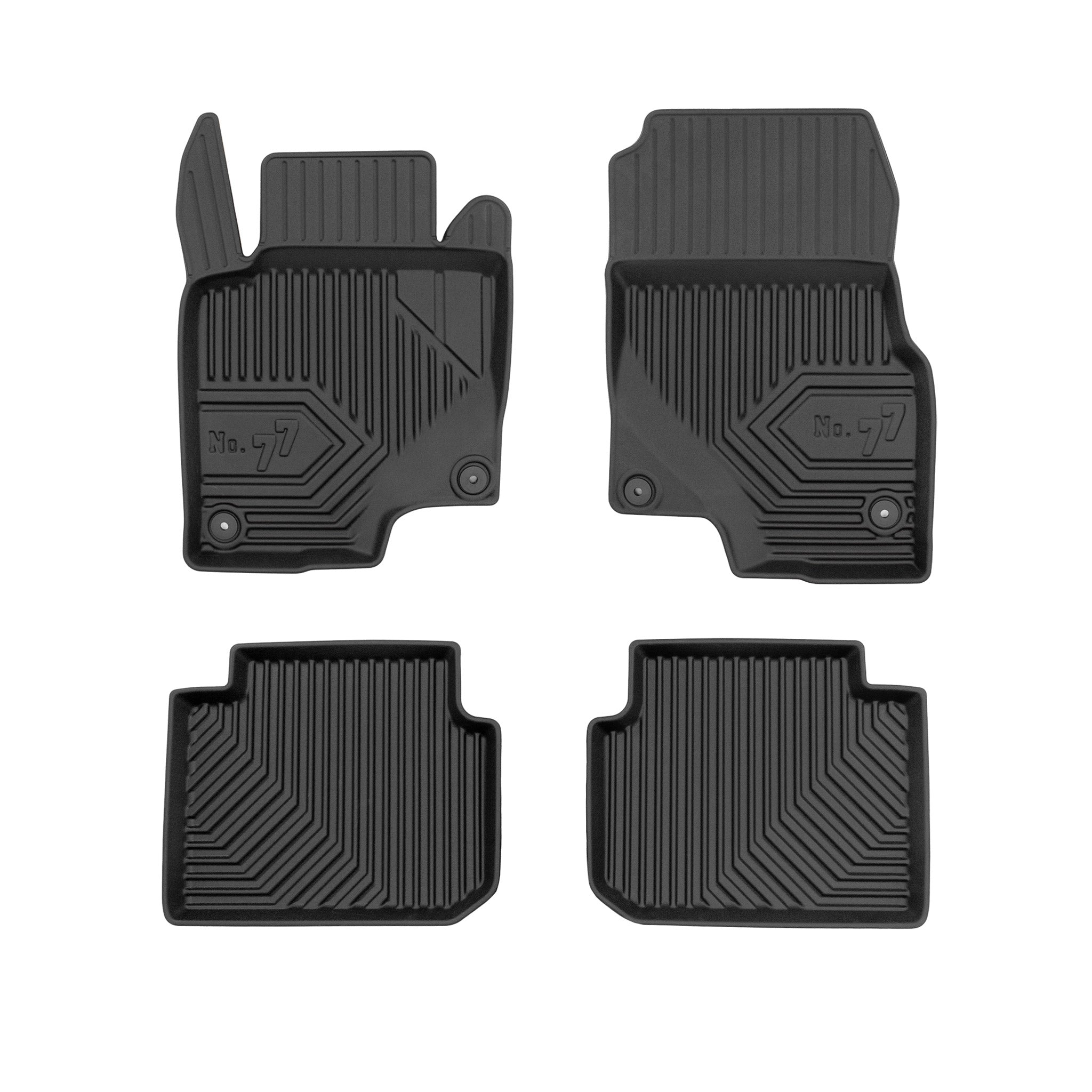 Fußmatten Gummimatten No.77 für Smart Forfour I 2004-2006 TPE Schwarz 4 tlg