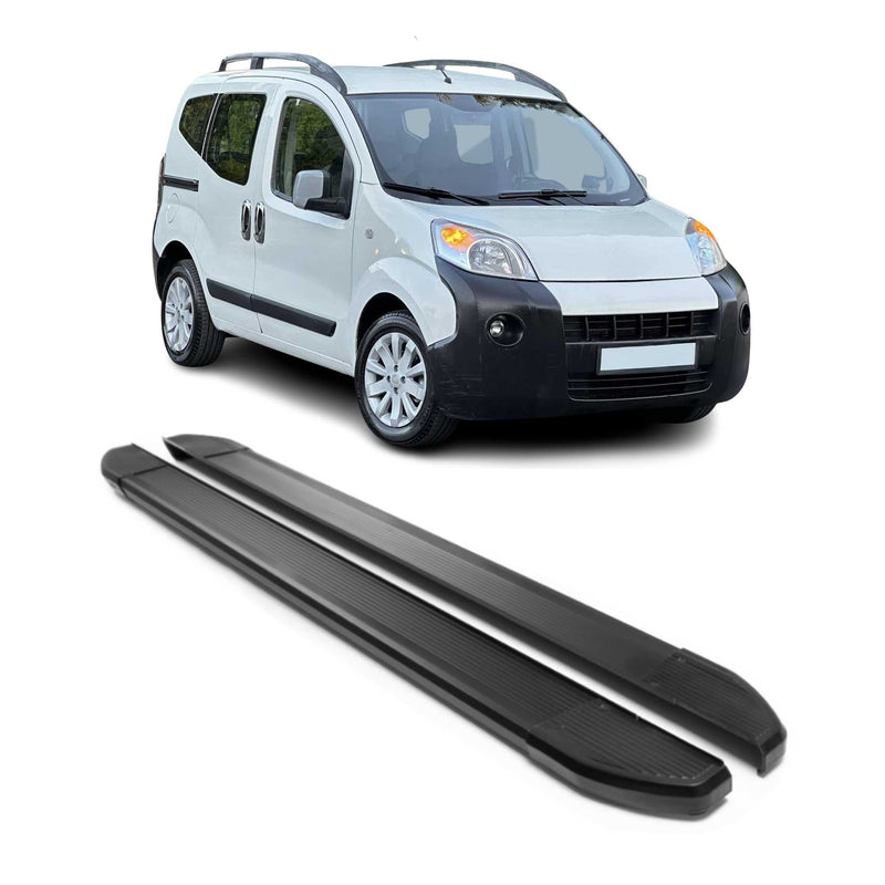 Alu Seitenschweller Trittbretter für Citroen Nemo 2008-2021 Schwarz 2tlg