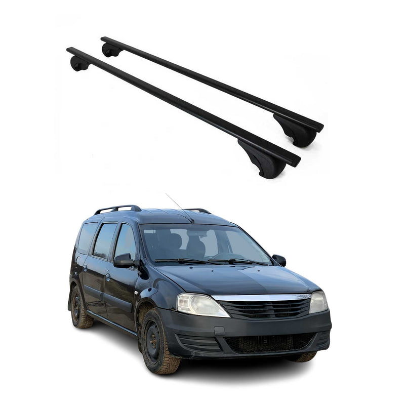 Dachträger Grundtäger für Dacia Logan MCV mk1 2006-2012 75kg Metall Schwarz 2x