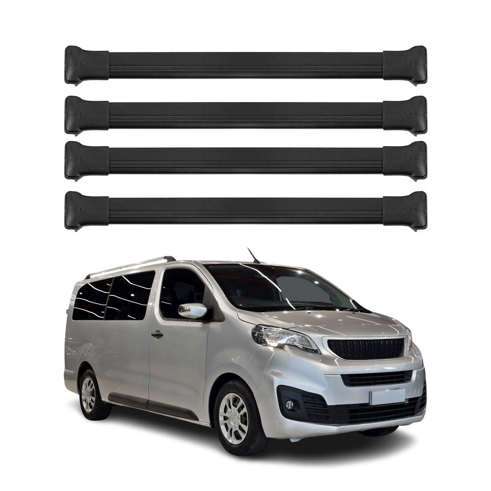 Dachträger Grundtäger für Fiat Scudo 2022-2026 75kg Aluminium Schwarz 4 tlg