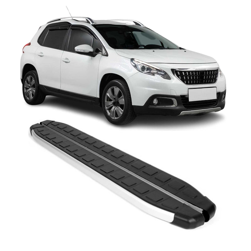 Seitenschweller Seitenbretter Trittbretter für Peugeot 2008 2013-19 Alu Schwarz