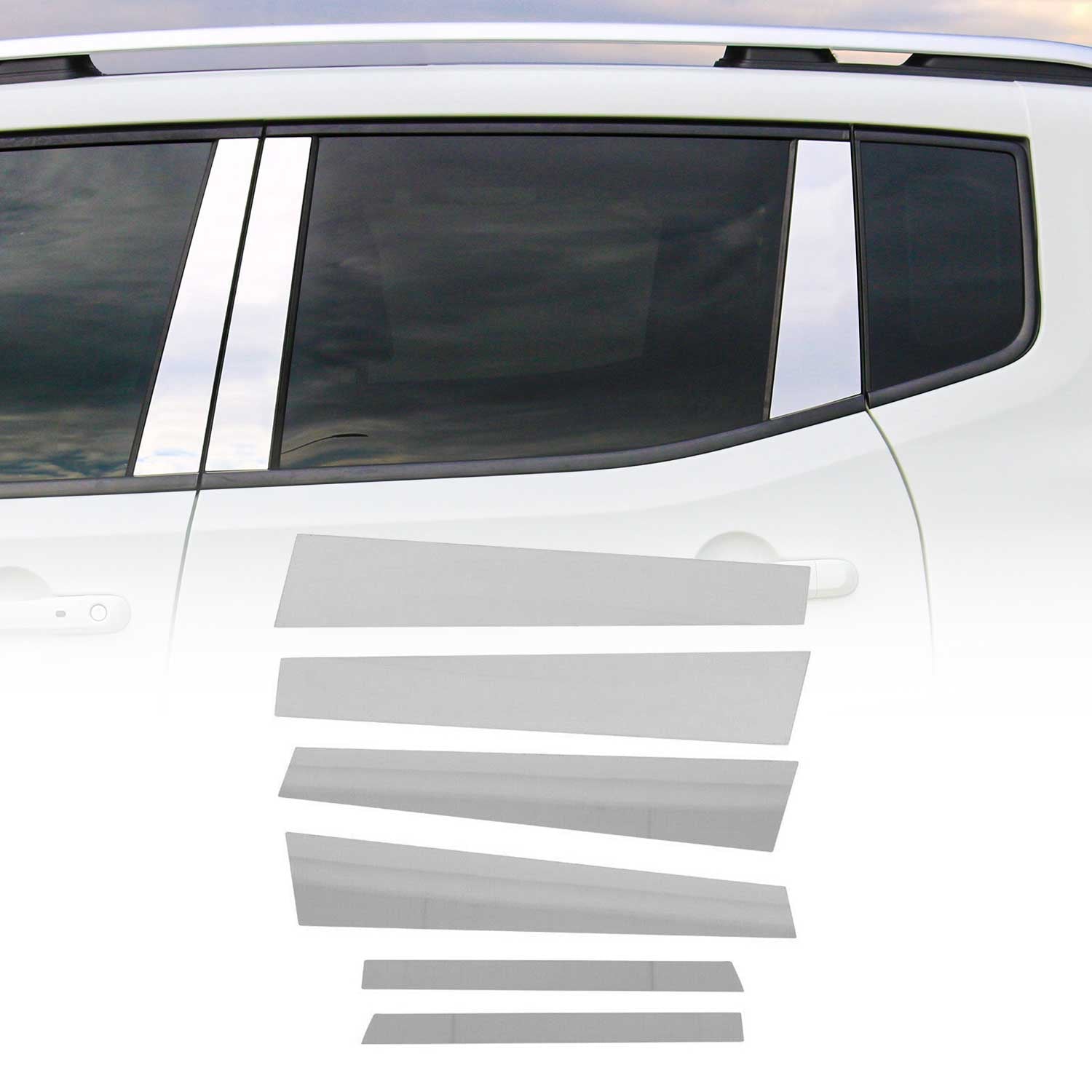 B-Säule C-Säule Türsäulen Verkleidung für BMW 5er E60 2003-2010 Chrom Silber 6x