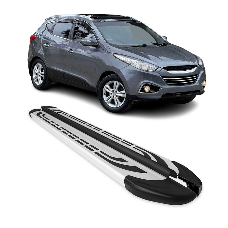 Trittbretter Seitenschweller Seitenbretter für Hyundai ix35 2009-2015 Alu Grau