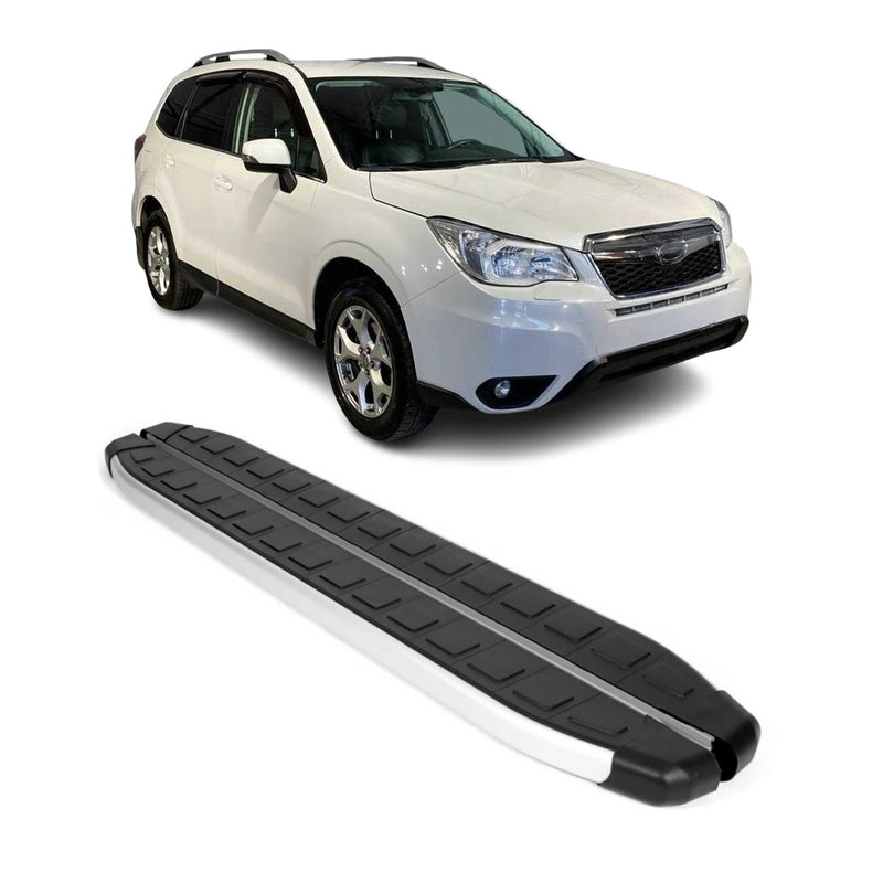 Schweller Seitenbretter Trittbretter für Subaru Forester 2013-2019 Alu Schwarz