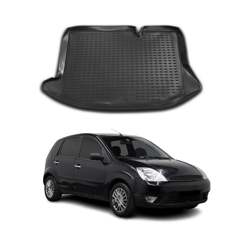 Kofferraummatte Kofferraumwanne für Ford Fiesta 2001-2008 Gummi TPE Schwarz