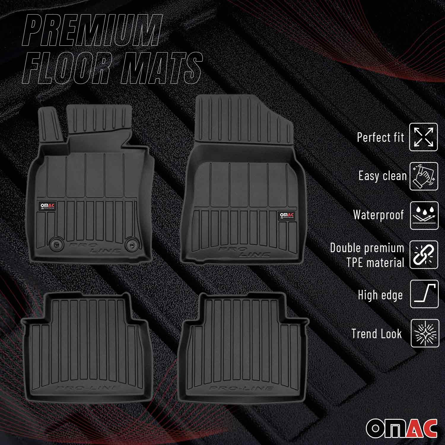 OMAC Gummi Fußmatten für Toyota Camry 2018-2024 Premium TPE Automatten 4tlg