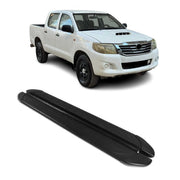 Trittbretter Seitenschweller für Toyota Hilux DoubleCab 2004-2015 Alu Schwarz 2x