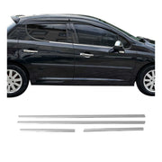 Fensterleisten Zierleisten für Peugeot 207 Schrägheck 5-Tür 2006-2012 Chrom 4tlg
