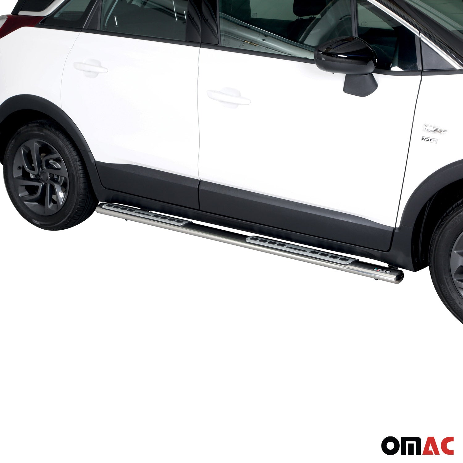 Edelstahl Seitenschweller Schwellerrohre für Opel Crossland X 2017-2024 Silber