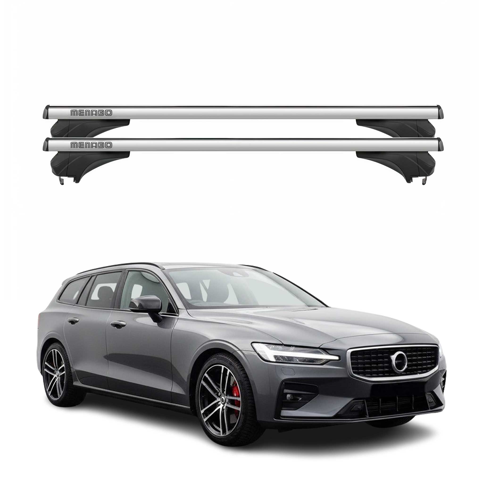 Menabo Dachträger Grundtäger für Volvo V60 2019-2026 Aluminium Silber 2 tlg