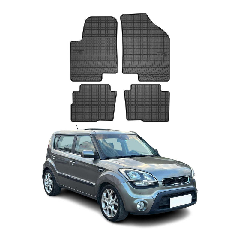 OMAC Gummi Fußmatten für Kia Soul 2009-2013 Automatten Gummi Schwarz 4tlg