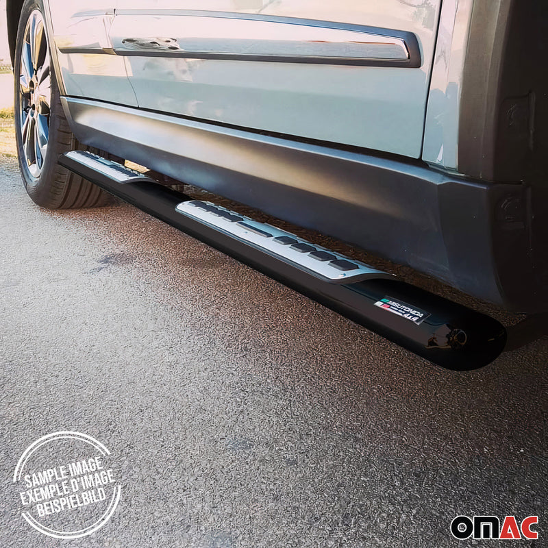 Edelstahl Seitenschweller Schwellerrohre für Fiat 500X 2014-2018 Schwarz