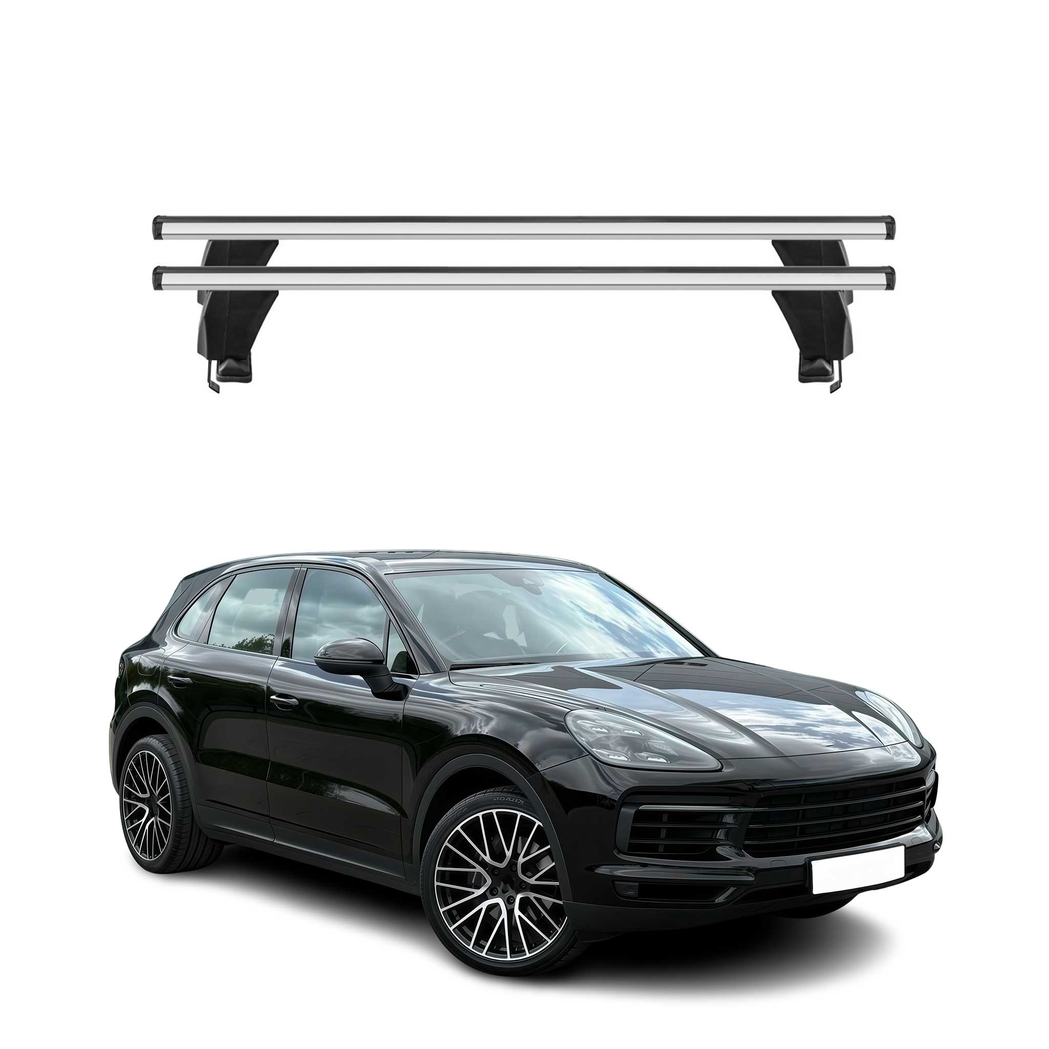 Menabo Dachträger Grundtäger für Porsche Cayenne 2019-2026 50kg Alu Silber 2 tlg