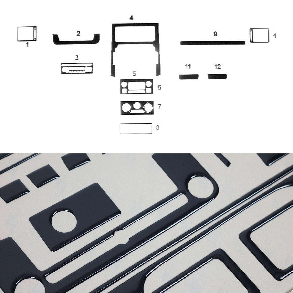 Innenraum Dekor Cockpit für Citroen Jumpy 2007-2016 Piano Schwarz Optik 12tlg