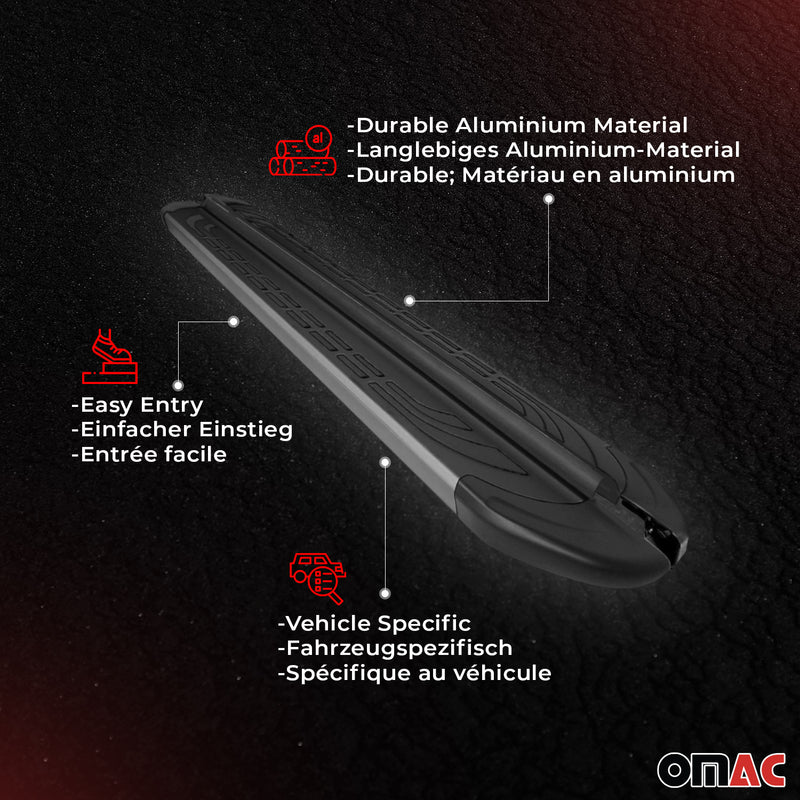 Trittbretter Seitenschweller für Toyota Proace City 2019-25 Kombi Kurzer Schwarz