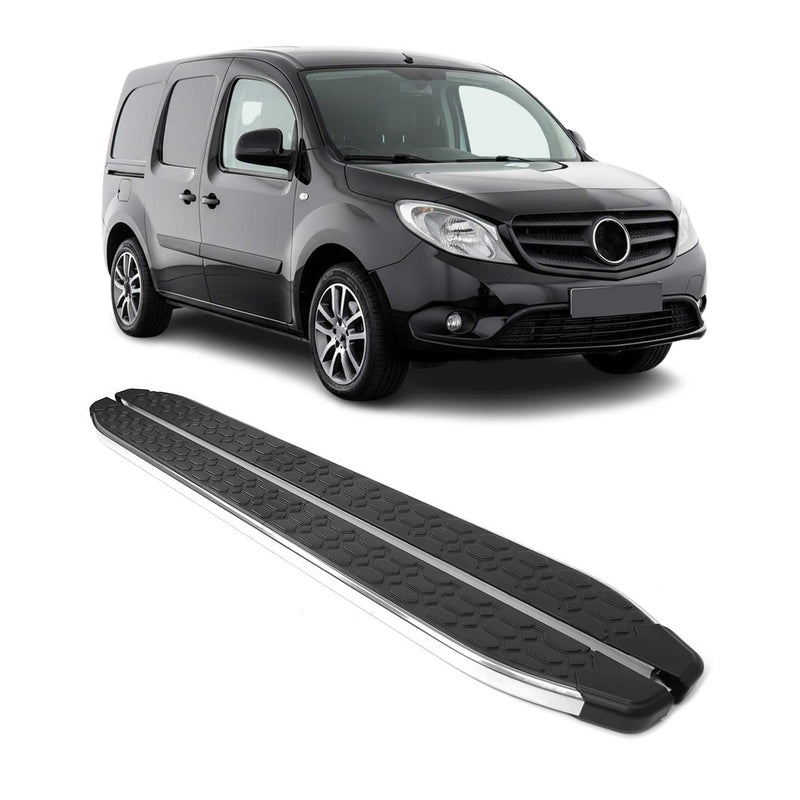 Trittbretter Seitenschweller für Mercedes Citan 2012-2021 Edelstahl Schwarz Grau