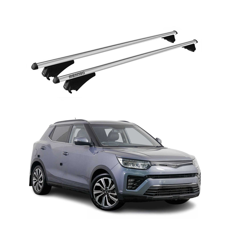 Menabo Dachträger Grundtäger für SsangYong Tivoli 2015-2020 75kg Alu Silber 2x