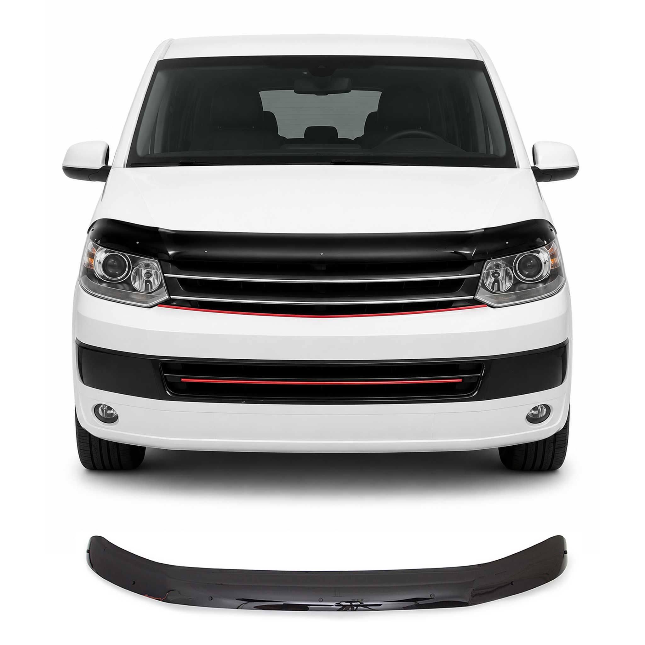 Motorhaube Deflektor Insekten Steinschlagschutz für VW T5 2010-2015 Schwarz