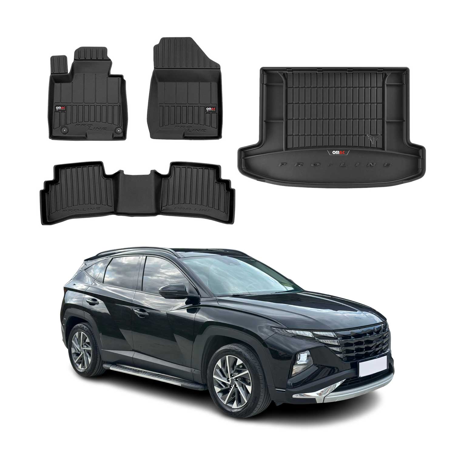 OMAC Fußmatten & Kofferraumwanne Set für Hyundai Tucson 2022-2026 Gummi TPE 5x