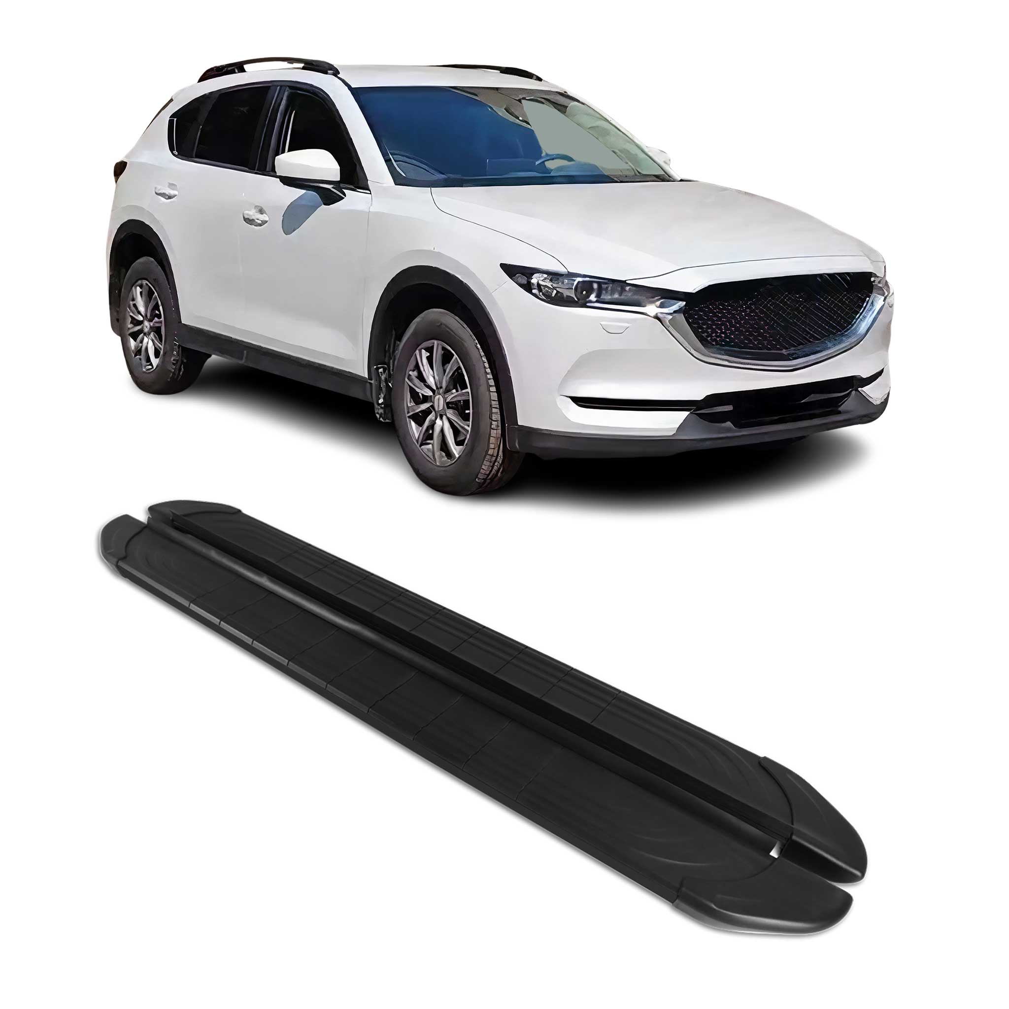Trittbretter Seitenschweller für Mazda CX-5 2017-2025 Aluminium Schwarz 2tlg
