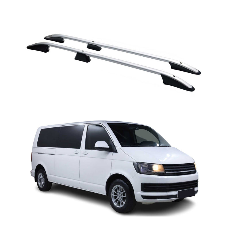 Dachreling Dachgepäckträger für VW T6 T6.1 alle 2015-2024 L2 Langer Alu Grau