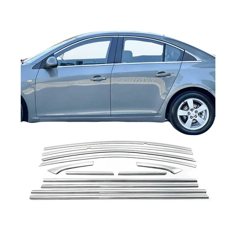 Fensterleisten Zierleisten für Chevrolet Cruze 2009-2016 Edelstahl Chrom 12tlg
