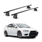 Stahl Dachträger für Mitsubishi Lancer Evo 10 2008-2015 TÜV 75 kg 2tlg Schwarz