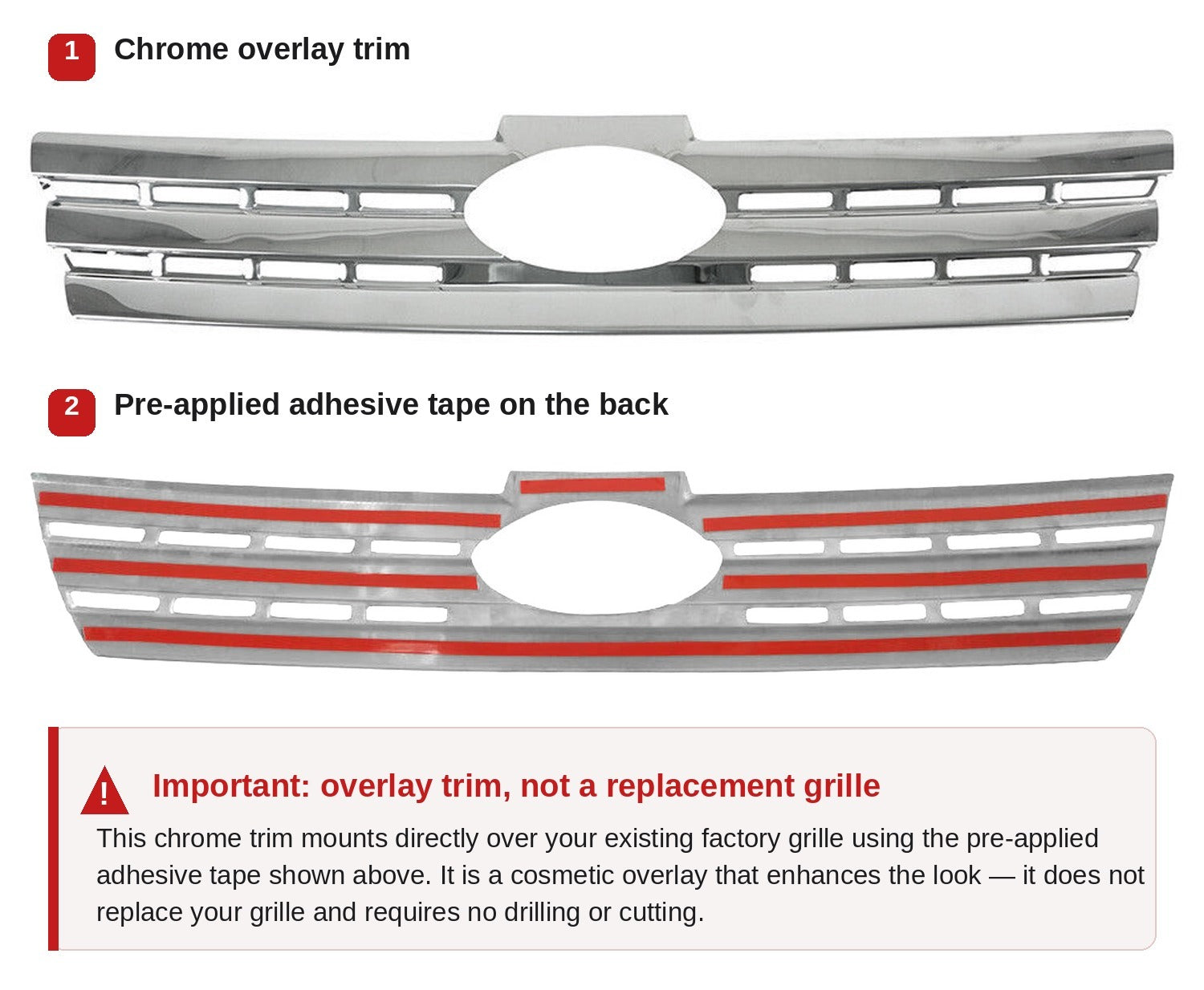 Kühlergrill Leisten Grillleisten für Ford Connect 2009-2014 Edelstahl Chrom