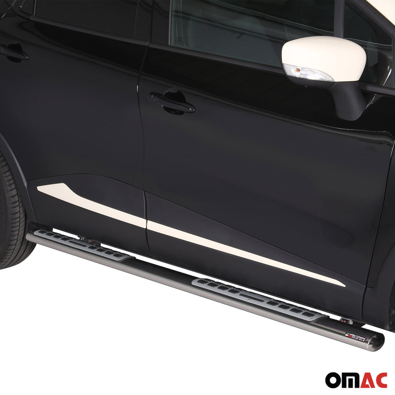 Edelstahl Seitenschweller Schwellerrohre für Renault Captur 2013-2017 Silber