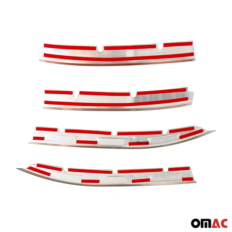 Kühlergrill Leisten Grillleisten für VW Tiguan 2020-2024 Edelstahl Silber 4tlg