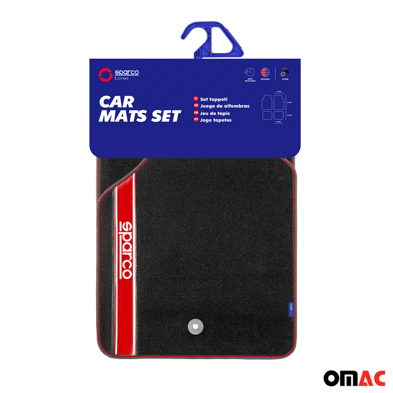 SPARCO Fußmatten Automatten Universal Schwarz Rot Autoteppich Alwettermatten 4x